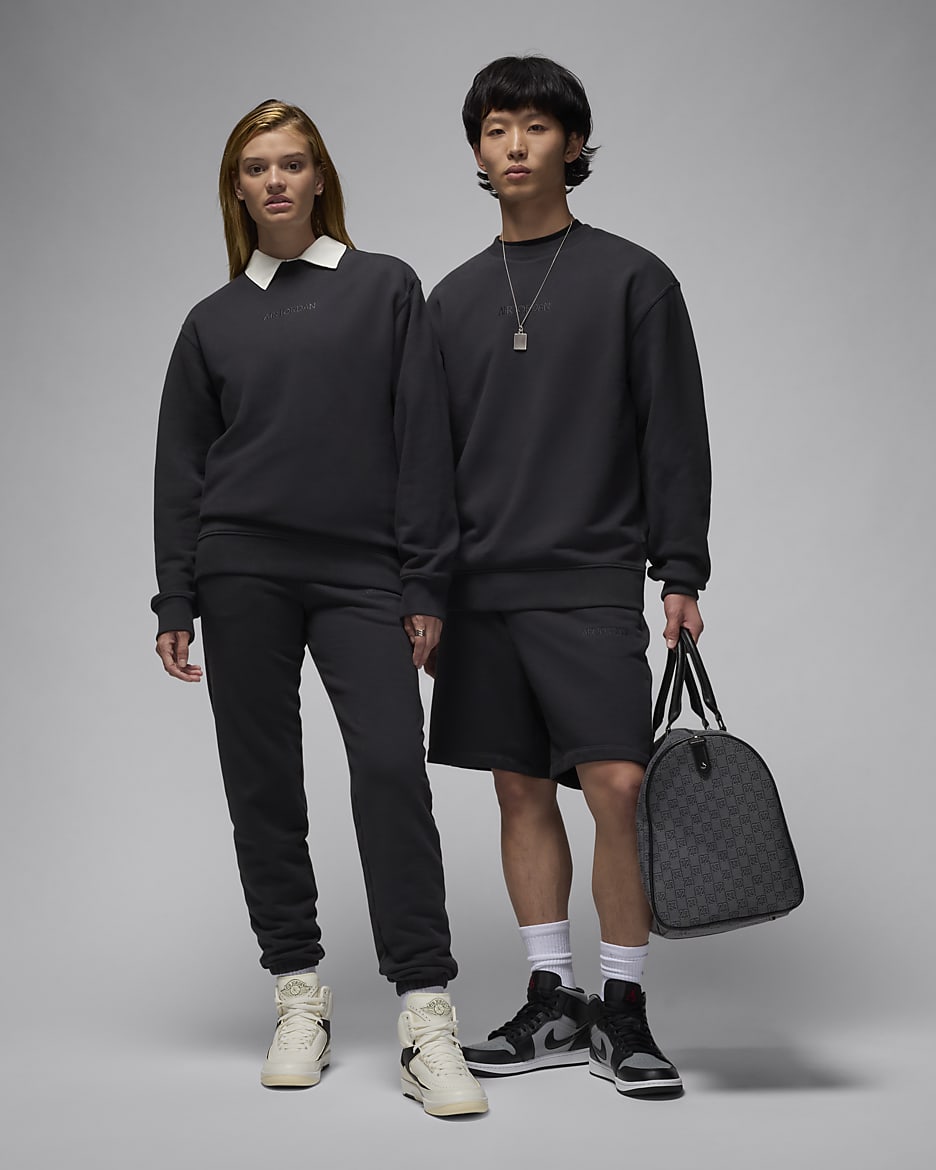 Air Jordan Wordmark sweatshirt van fleece met ronde hals voor heren